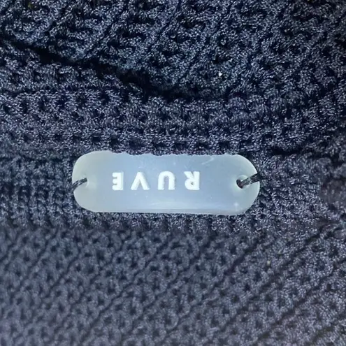 Ruve Women's Black Knitted Sleeveless Plunge Neck Halter Crop Tank Top Size M Size M