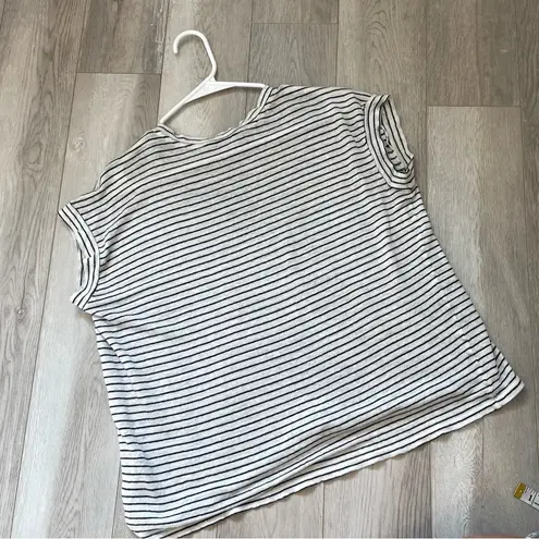 All Saints Linen Cotton blend Striped Sleeveless Top White Navy (xsmall) summer