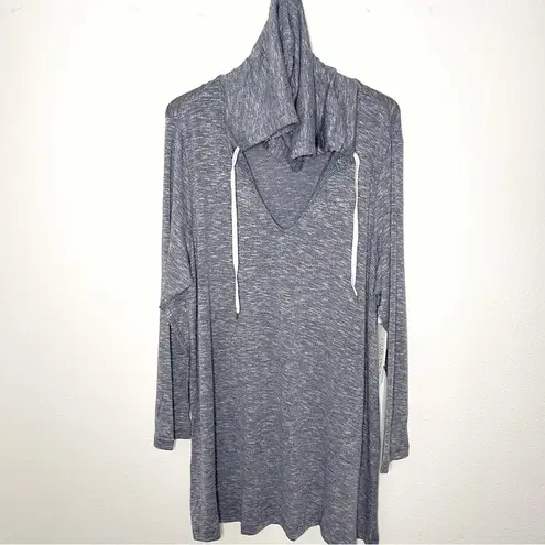 La Blanca Indigo Beach Sweater Hoodie swimsuit cover up gray plus size 2X NWT