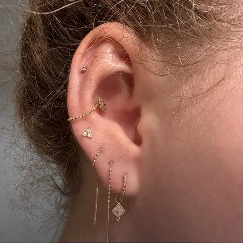 Gorgeous Simple 14k Solid Gold Earrings Minimalist Chic Trending Holiday Gift!