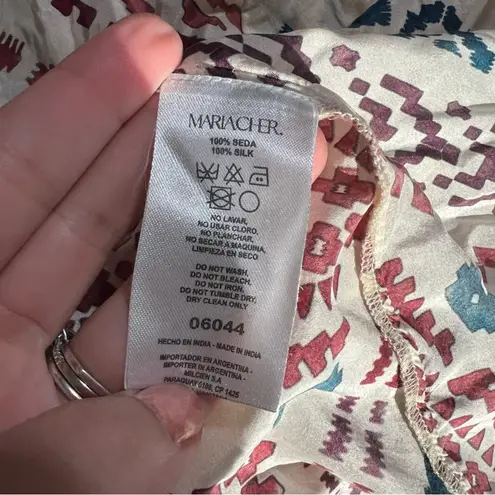 Maria Cher Epuyen Cora Silk Blouse LARGE Red