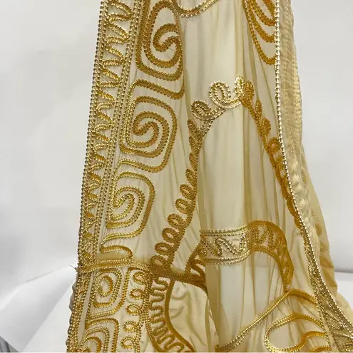 Soft Surroundings Soft Surrounding Size 1X Bolero Jacket Sheer Short Sleeve Cream Yellow