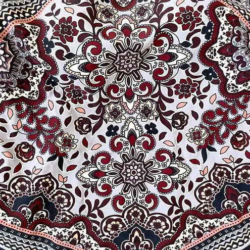 Kona Sol Halter Tankini Top Swim Top Floral Padded Swimwear Navy Blue S Boho