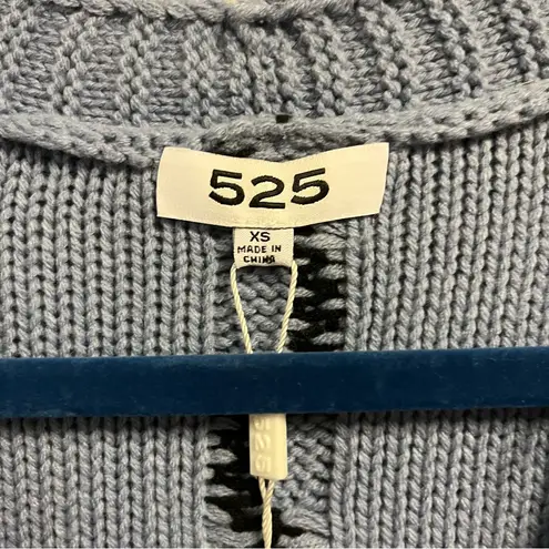 525 America Cardigan Cable Knit Periwinkle Navy & White Sweater XS NWT Revolve