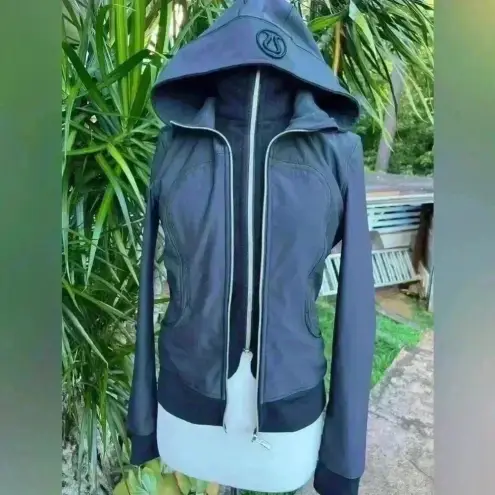 Lululemon  Athletica Uba Black Jacket with Fleece Liner Removable Athletic Hoody