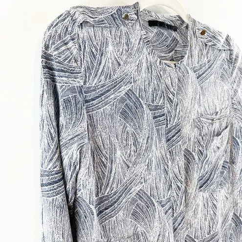 Jenni Kayne Long Sleeve Leaf Printed Silk Shorts Romper One Piece Gray XS