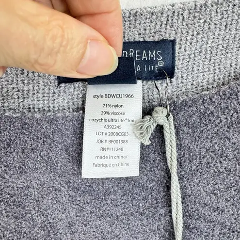 Barefoot Dreams NEW CozyChic Ultra Lite Gray Stripe Ocean Breeze Poncho One Size