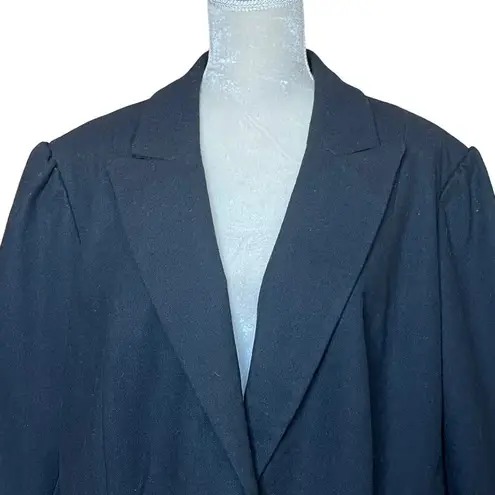 Jessica London Women’s Wool Blend Peplum Coat Jacket Plus Size 24W Black