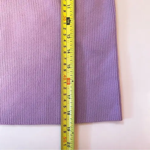 House of Harlow 1960 Lavender Purple Ribbed Knit Short Sleeve Top