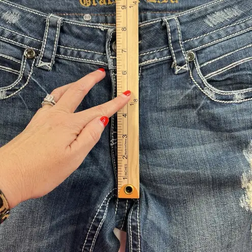 GRACE IN LA Jrs 11 Jeans Low Rise Straight Leg Denim Stretch Grunge Festival