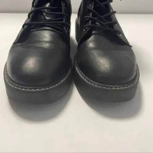 Schutz McKenzie Leather Chunky Boots with Zipper Size 7.5 Black