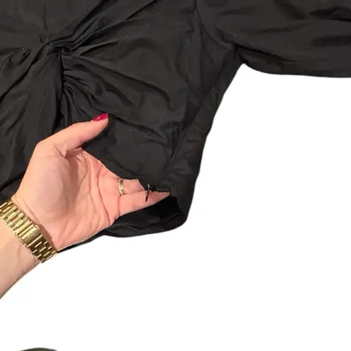 Jason Wu plunge twist neck crop top puff sleeves side zip women's sz Small