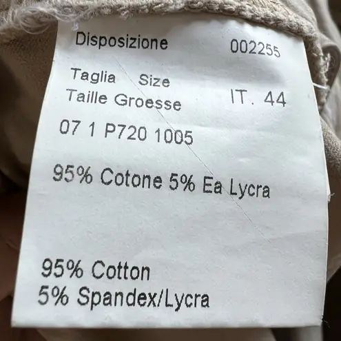 Piazza Sempione Women Mid Rise Khaki Bermuda Shorts Tan Beige Cotton Sz Large