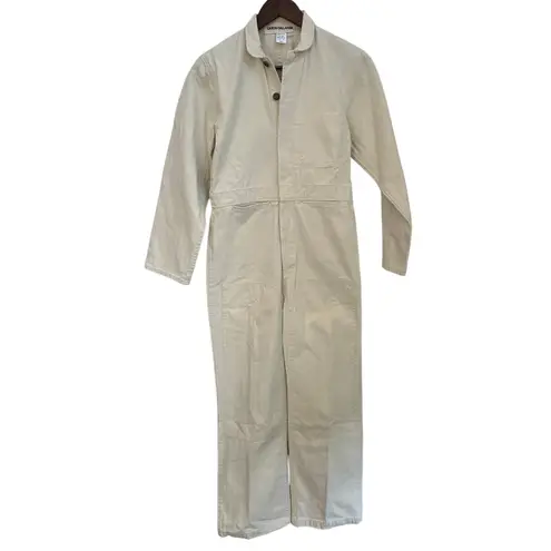 Caron Callahan NWT Fincher Small Ivory Cream Jumpsuit Utility Cotton Flightsuit Tan
