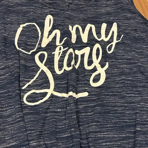 Fashion to figure Navy Tank Top with White Letters Tie Font Size 1X