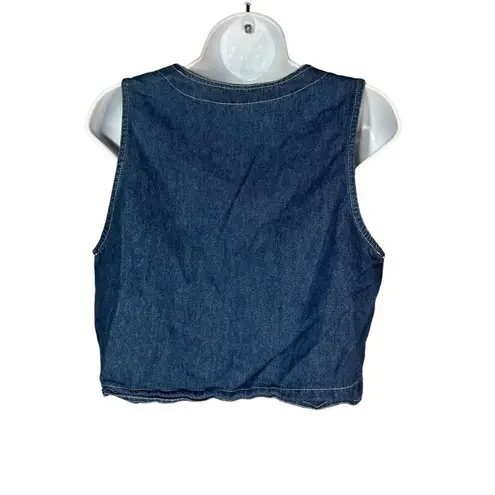 Vintage Nina Piccalino Unique Denim Vest Size 8 Blue