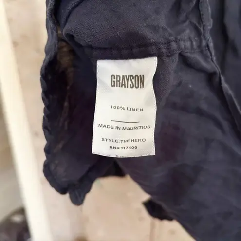 Frank & Eileen Grayson the Hero 100% Linen Button Down Shirt in Blue - Image 4