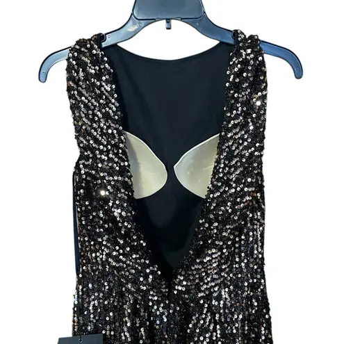 Mac Duggal Bronze Cowl Back Boat Neck Sequined Evening Gown 26331 Size 2 NEW