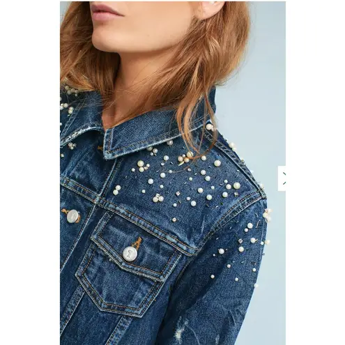 Pilcro and the Letterpress Jacket Womens Medium Donovan Pearled Embellished