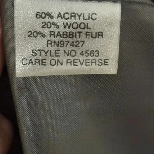 Dolce Cabo Wool and Rabbit Fur Blend‎ Vest Black Size M - Image 7