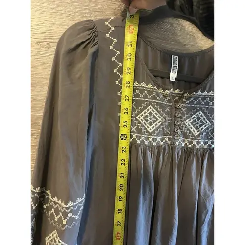 Monoreno Cottagecore Embroidered Peasant Tunic Sz S Festival Boho Western Top