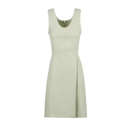 Jil Sander Back Zip Wrapped Linen-Blend Sage  Mini Dress