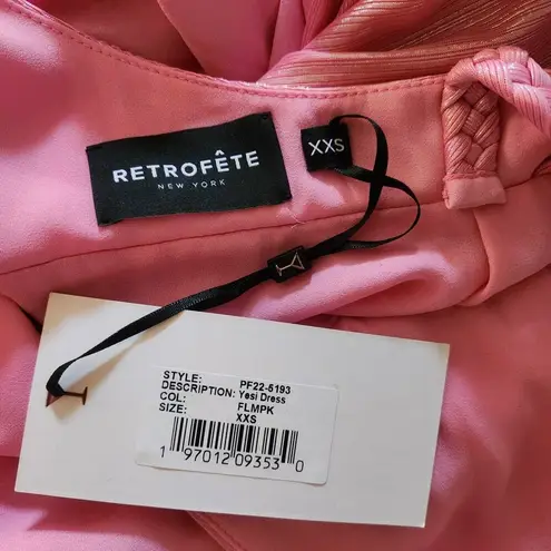 Retrofête Retrofete Yesi Dress Flamingo Pink Size XXS NWT Metallic Maxi Spaghetti Straps