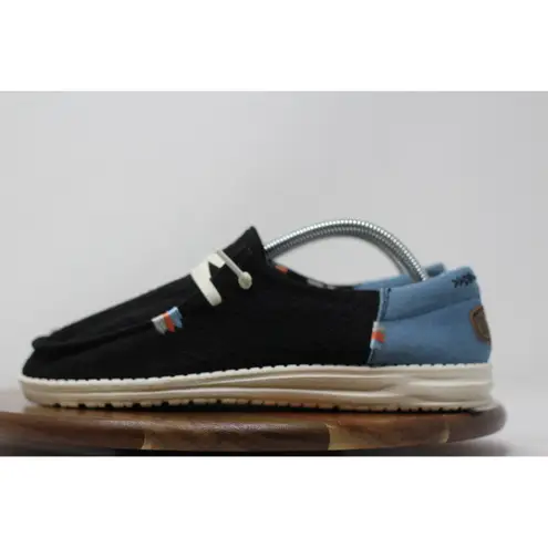 Hey Dude Wendy Chambray Off Black Boho Loafers Comfort Casual Shoes US 7