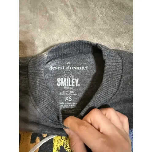 NWT desert dreamer x Smiley Embroidered Mental Health Matters Sweatshirt Tie Tye Gray Size XS