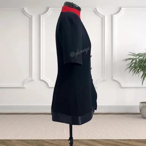 Vintage Rimini Black Short Sleeve Blazer Skirt Suit Professional Jacket Size 4