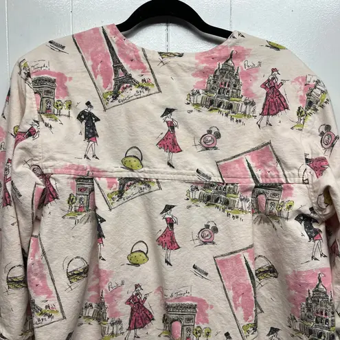 Women's Art to Wear 3/4 Sleeve Button Front Shacket Size Large Side Pockets Pink