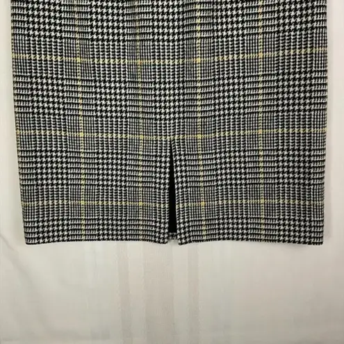 Pendleton  Virgin Wool Houndstooth Pencil Skirt Black Yellow White Size 12