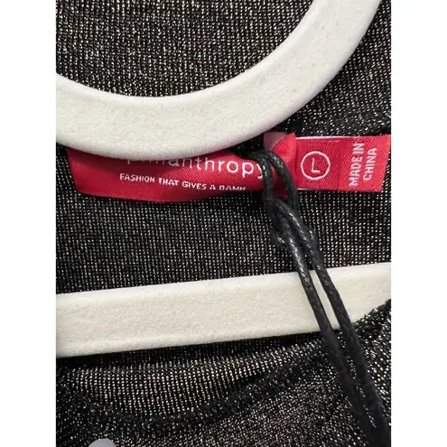 n:philanthropy Demetra Mini Dress Metallic Gold Black Sparkle Size Large Ladies