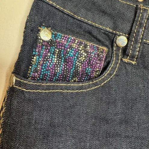 COOGI Rhinestone Embellished Butt Jeans Low Rise Straight Leg Sz 5/6 Y2K Blue