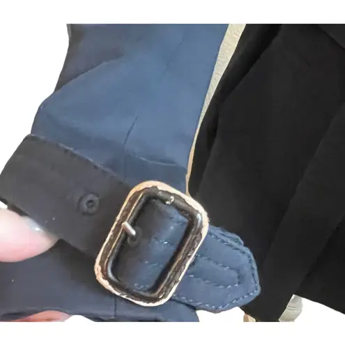 Club Monaco Women Belted Trench Coat L Navy Classic Trendy Minimal Chic Capsule