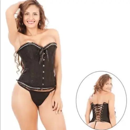 Black Rhinestones Corset New Festival Rave Size undefined