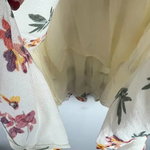 Lost + Wander NWT Regina Floral Wrap Minidress Creme Multi Size Large L EUC D212