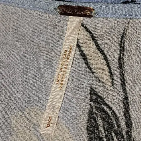 Free People ‎ Womens Blue Floral Bella Tunic Top/Dress Small