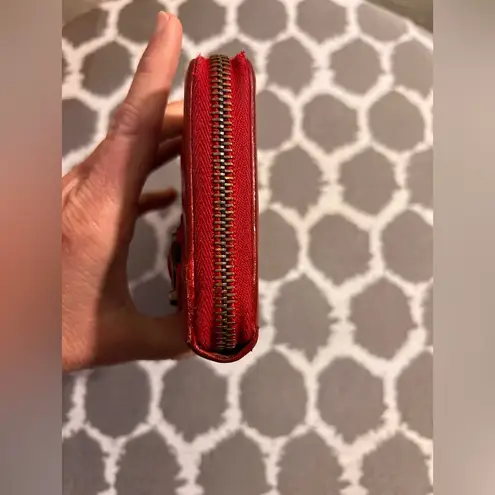 Balenciaga Paris Red Iconic Wallet luxury leather zip around luxury leather