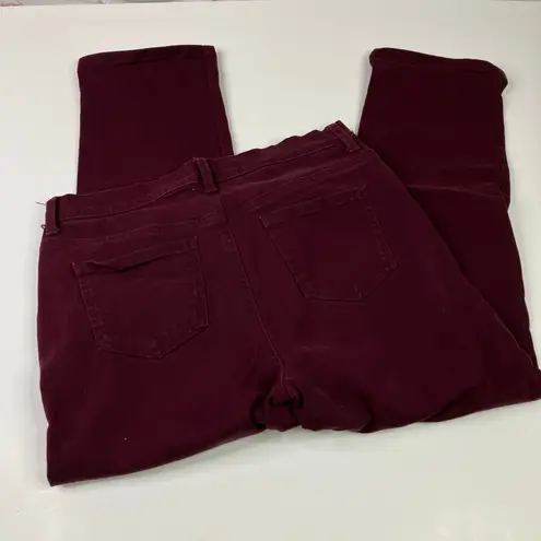 Gloria Vanderbilt | Amanda Jeans Tapered Maroon Cotton Spandex Womens 12PS
