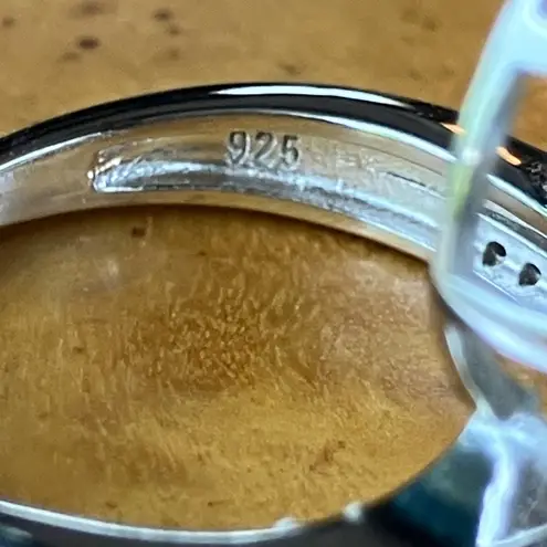 Genuine Tanzanite Black Spinel Sterling Silver Heart Ring Size 8