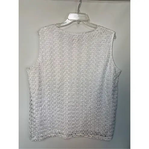 Allison Daley Women's Sleeveless Tank Top White Size 1X NWOT