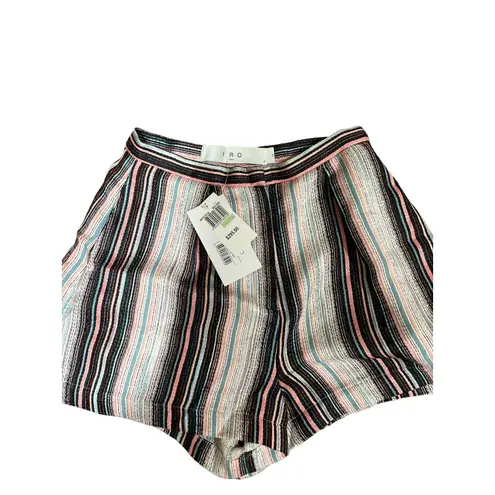 IRO Tolie Pleat Front Short Stripe High-Waist Shorts
