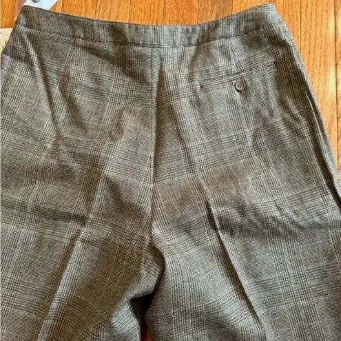 David N Taupe women's Linen pleated front Dress Capri Pants 14‎ brown vintages Tan