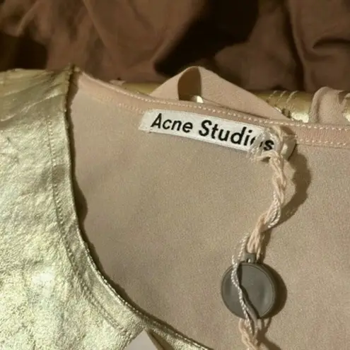 Acne Studios Acne metallic long sleeve tee gold M