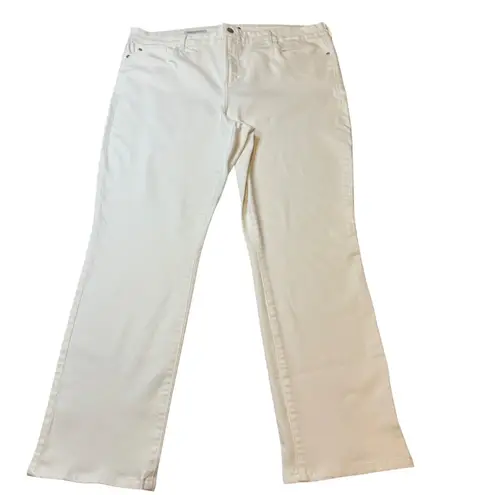 NYDJ Marilyn Straight Bootcut Stretchy White Jeans Denim Women's Plus Size 20W #