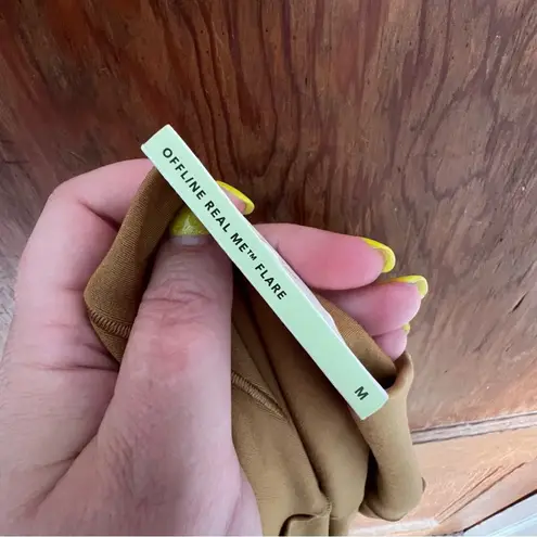 Aerie NWT  Offline Real Me Crossover Flare‎ Leggings Gold Medium