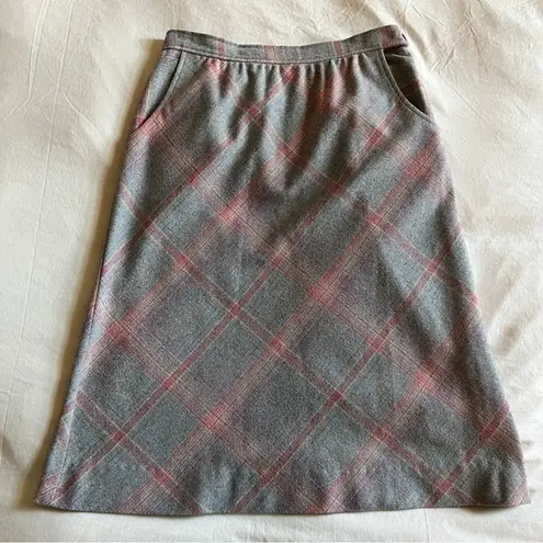 American Vintage Union Made Vintage Wool Plaid Skirt - Size 11-12 Made In USA