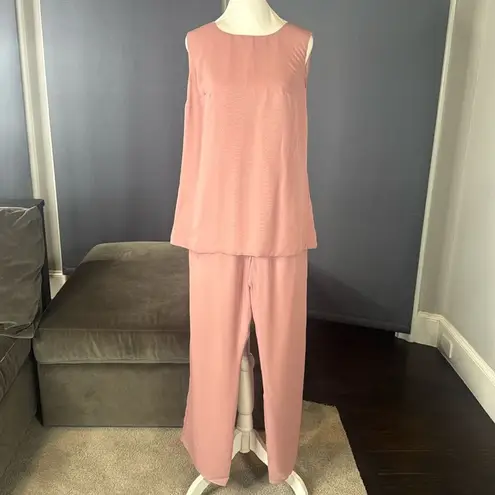 Women’s Chiffon 3 Piece Party Formal Mother of the Bride Pants Suit Size 12 NEW Pink