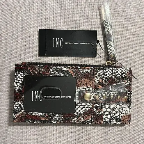 INC I.N.C. Hazell Cardcase in Watercolor Snake, New w/Tag